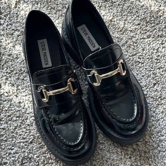 Steve Madden Black Platform Loafers - Picture 4 of 5